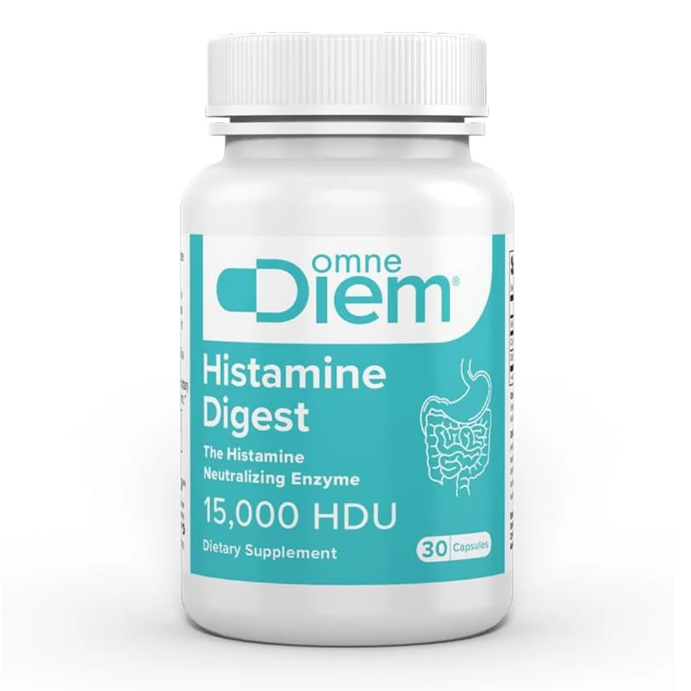 Superior OmneDiem Histamine Digest DAO 15000 HDU Histamine Neutralizing Enzyme Capsules Helps Defend Against Digestive Sensitivity 30Ea Unique