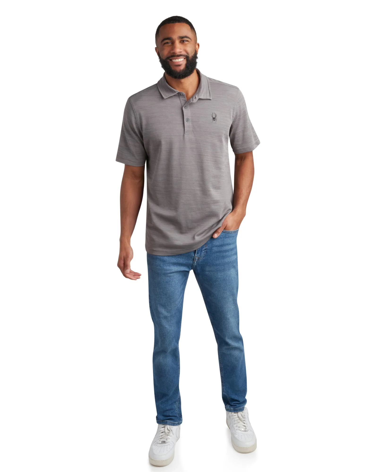 Environmentally Friendly Spyder Men's Short Sleeve Tech Pique - Heather Grey Trusted