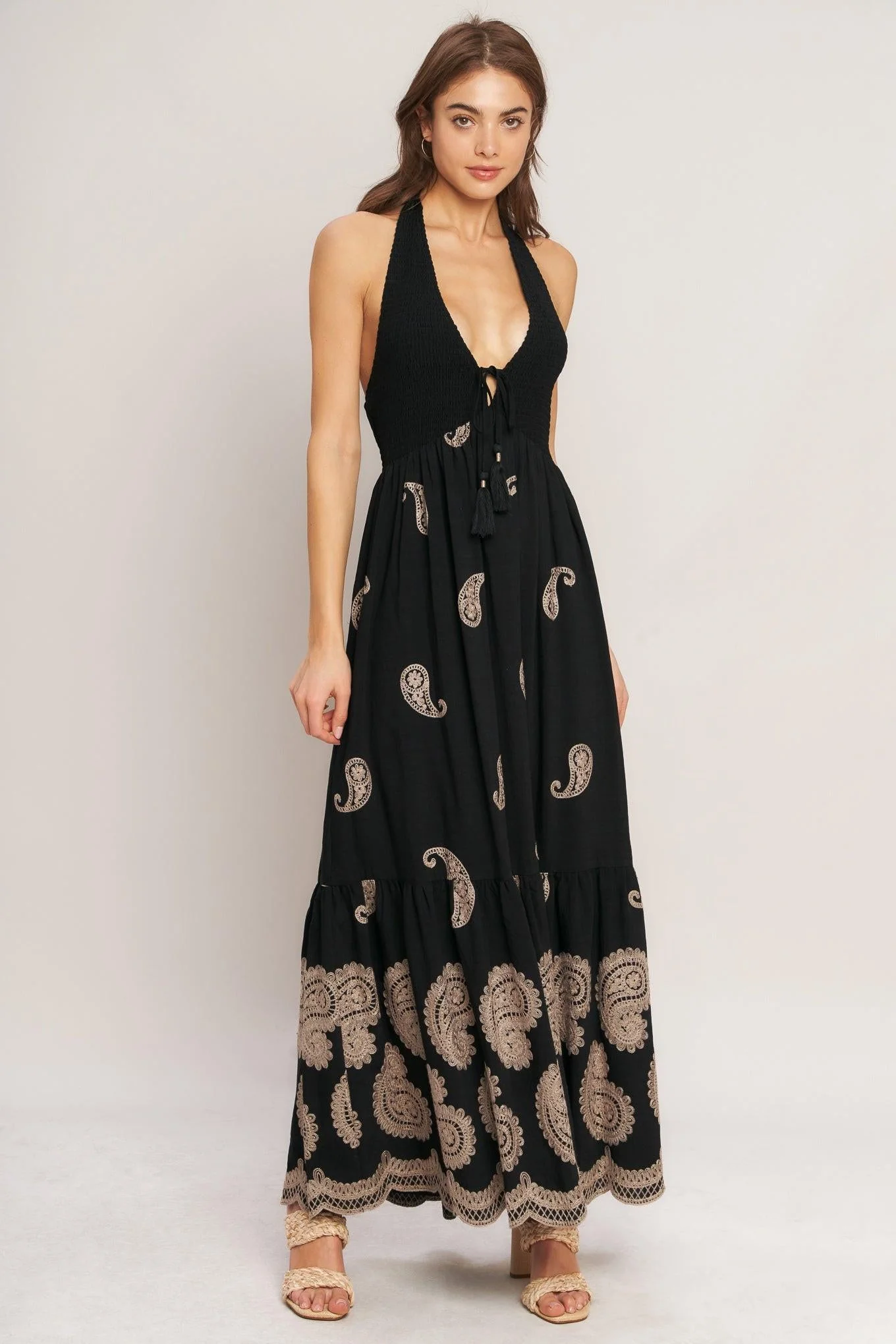 Certified Midnight Charm Woven Midi Dress Selected