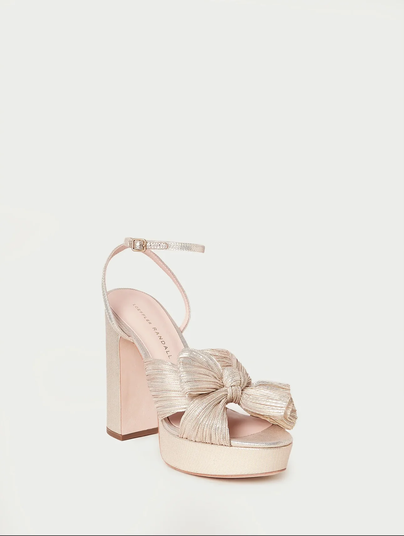 Natural Loeffler Randall Natalia Platinum Platform Bow Heel Long-Lasting