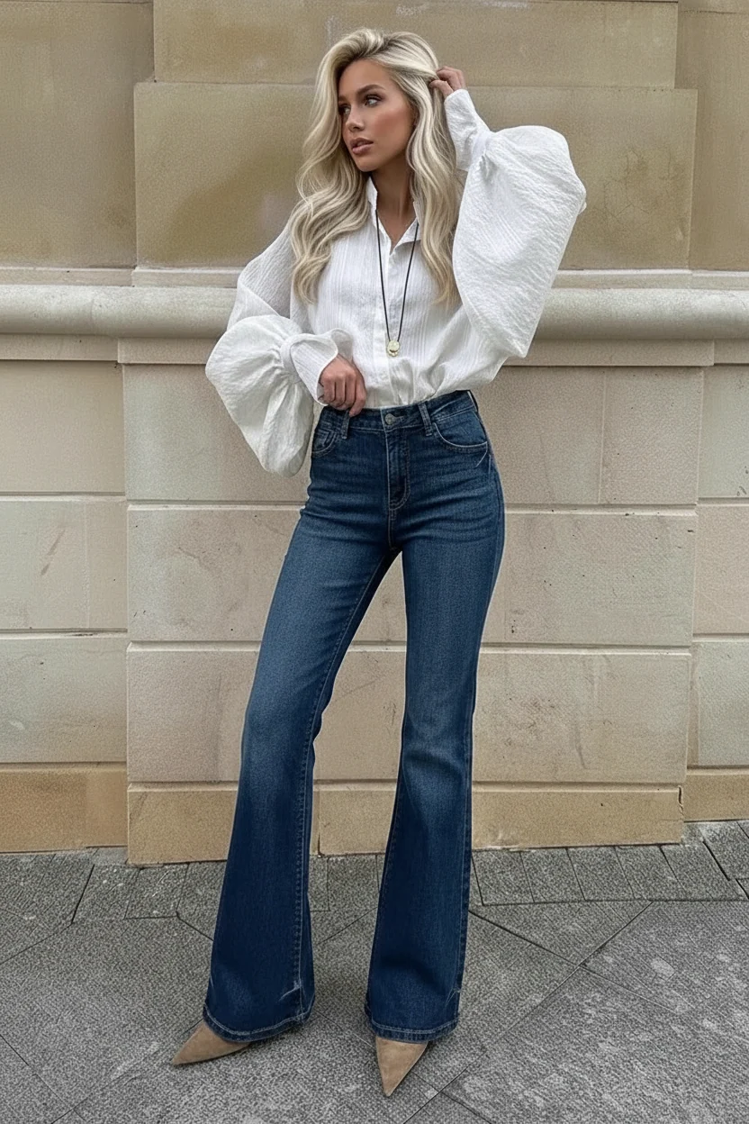 Crafted Leilani Tummy Control High Rise Holly Flare Jeans Smooth