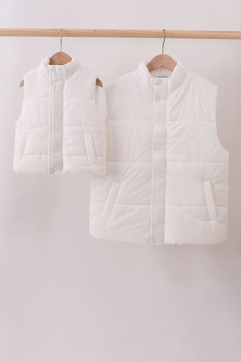 Contemporary White mom me puffer vest Premium Material