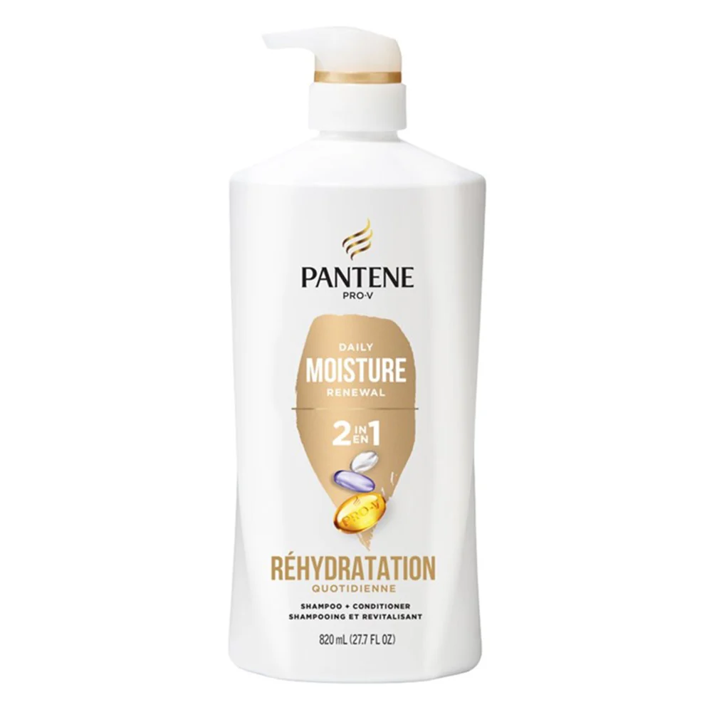 Durable Pantene Shampoo 2 in 1 Daily Moisture Renewal Pump Nutrient Rich Parabens 27.7Oz 820ml Effective