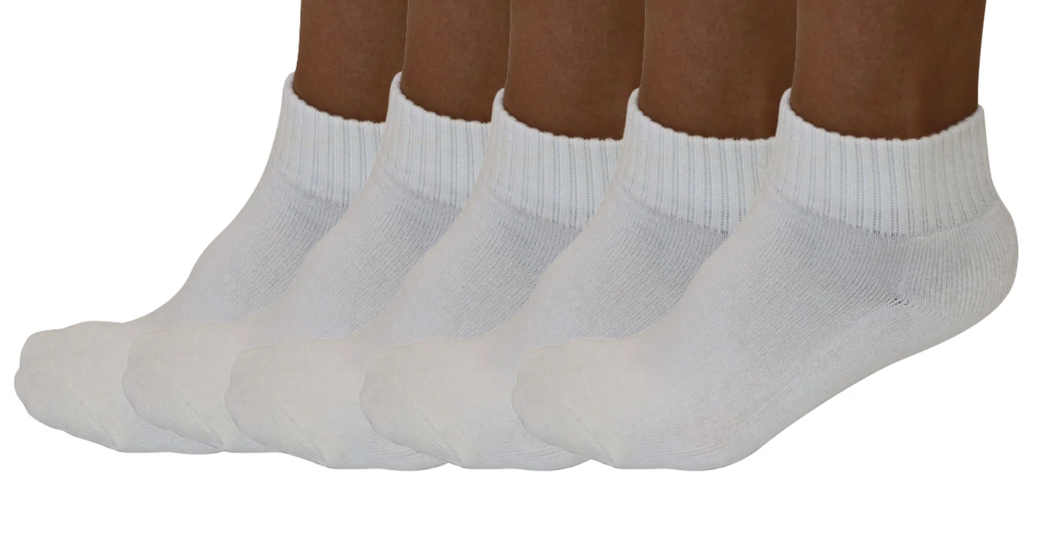 Official 1 4 Crew Bamboo Viscose Socks Unisex Natural Color - 5-Pack Certified