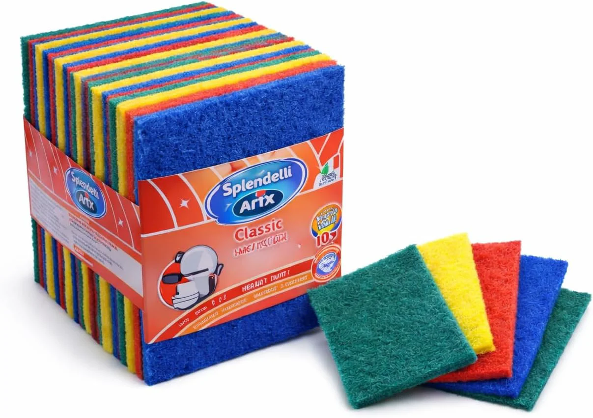 Efficient Non-Scratch Scouring Pads Heavy Duty Dish Scrubber Multi-Color 4x6 Inch 40 Pack Reusable Kitchen Scrub Pads for Dishes and Grills Authentic