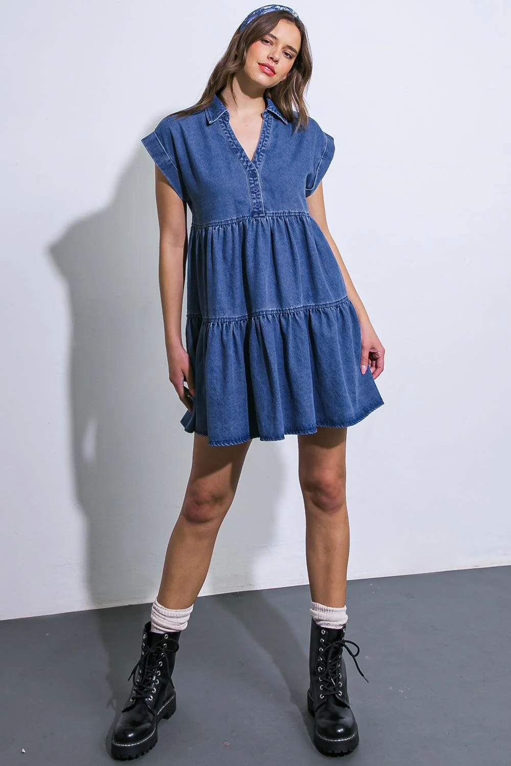 Verified Just the Beginning Twill Mini Dress High-Grade