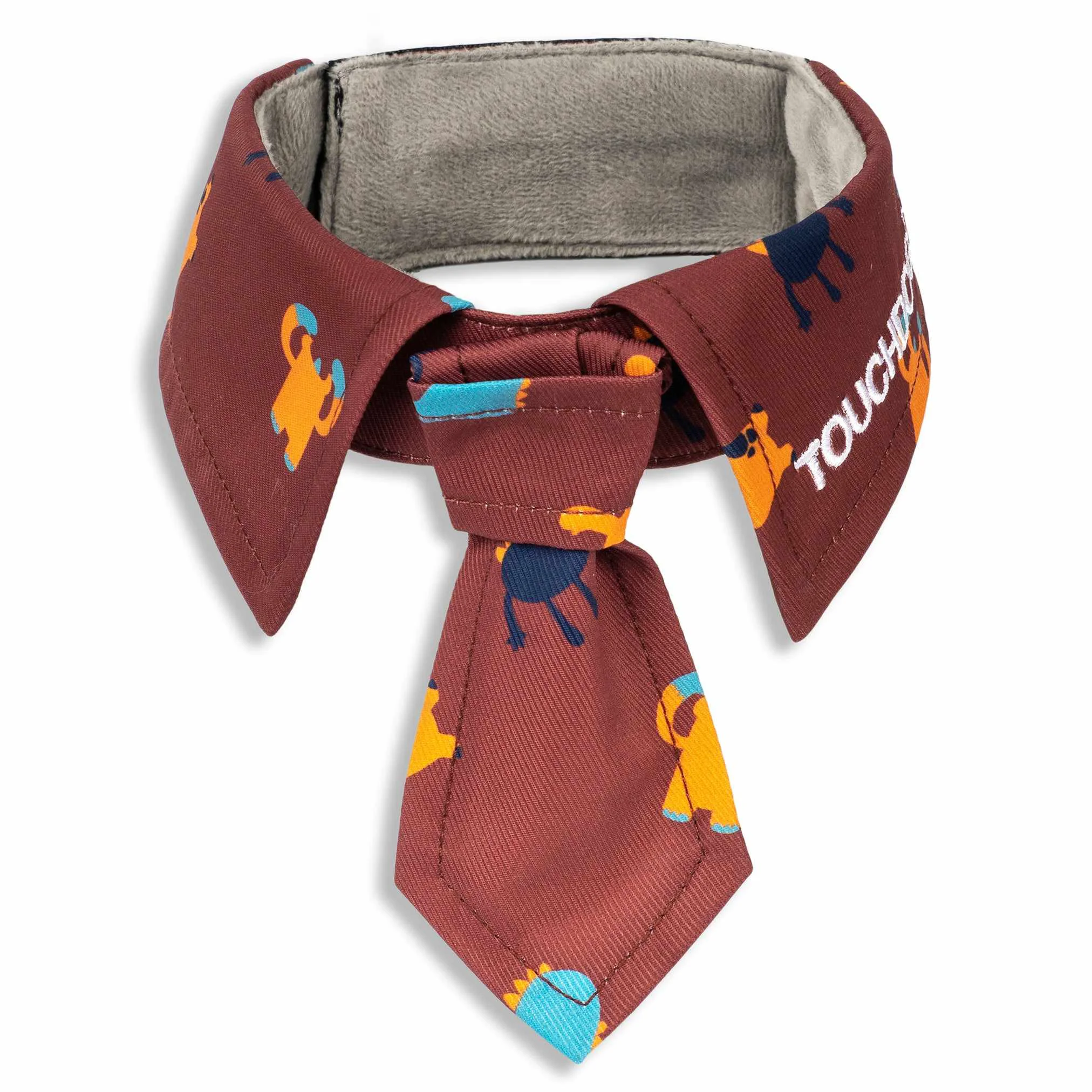 Crafted Pet Life Touchdog Red Pattern Easy-Adjustable Velcro Designer Accessory Fashion Dog Necktie Original Design