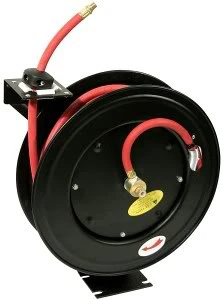 Easy-to-Use 25 Foot Self Winding Retracting Wind Up Retracting Air Compressor Hose Reel Relaxed