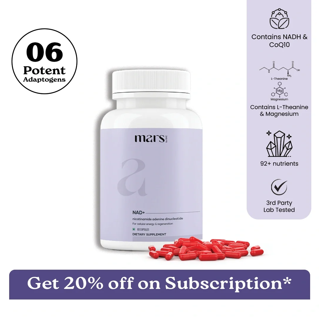 Artisan Mars NAD Capsules with NADH Vitamin B3 – Anti-Aging Support Brain Health Cellular Energy 60N Versatile