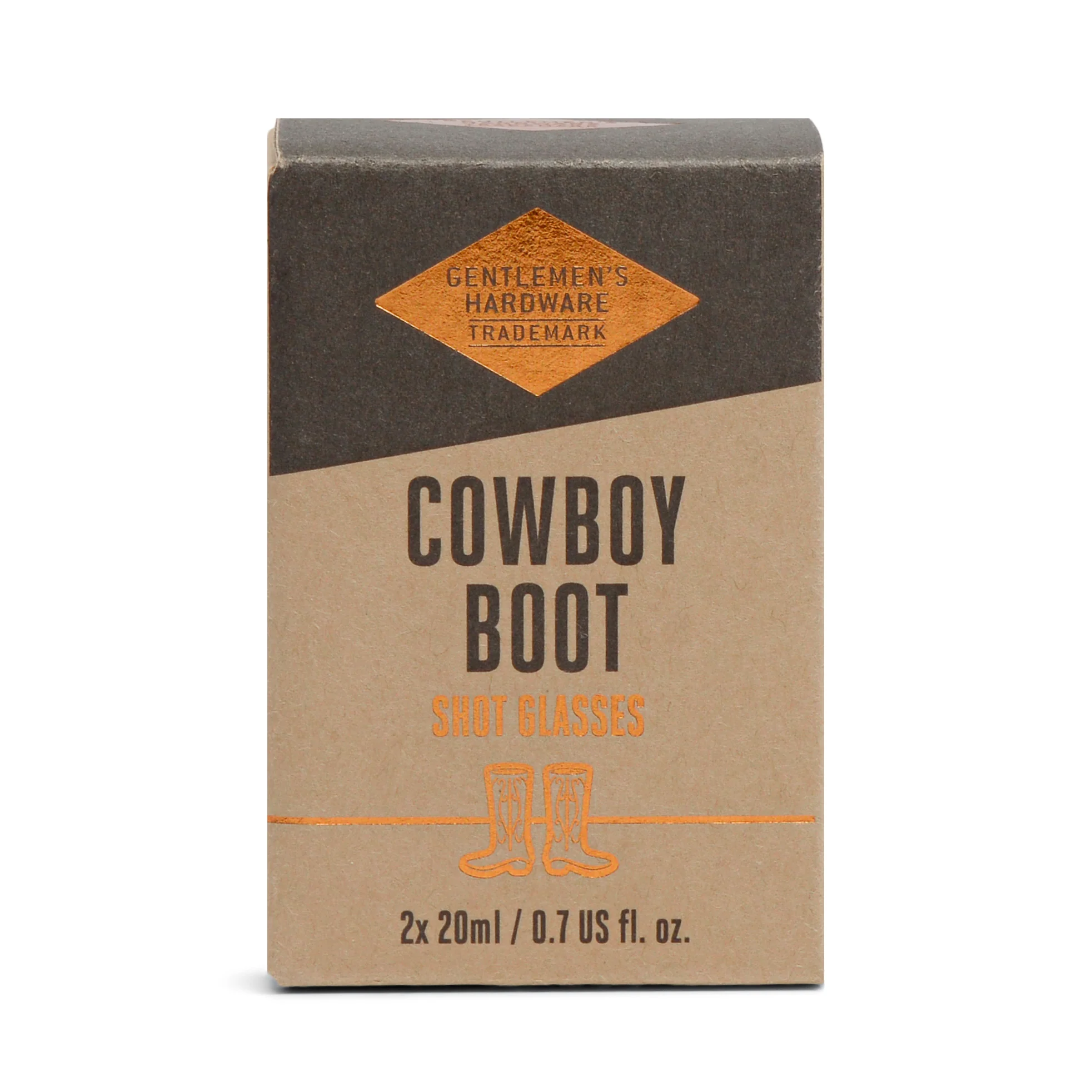 Traditional Set of 2 Cowboy Boot Shot Glasses Recyclable