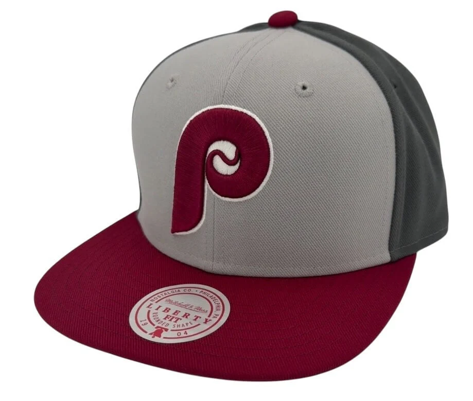Specialty Mitchell Ness Men's MLB Triple Play Liberty Snapback Coop Phillies Snapback Caps Detailed