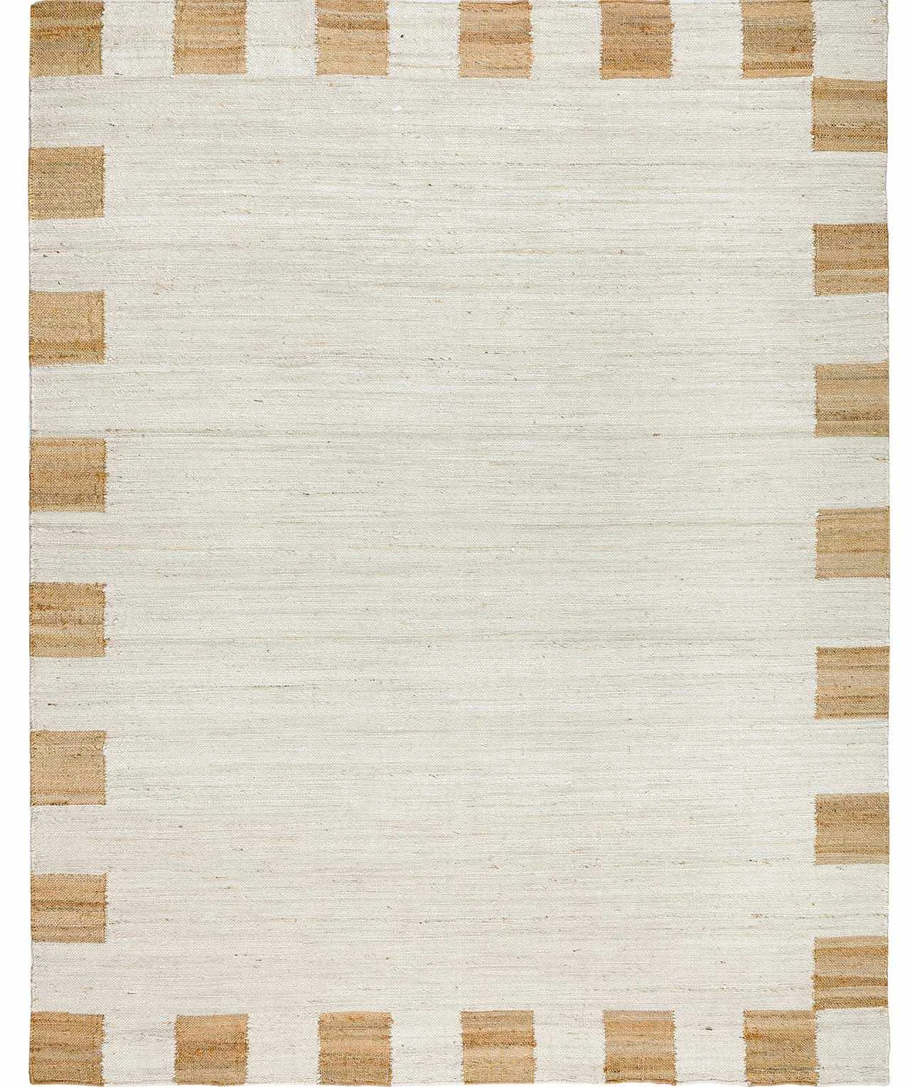 Solid Rocio White Jute Carpet Green