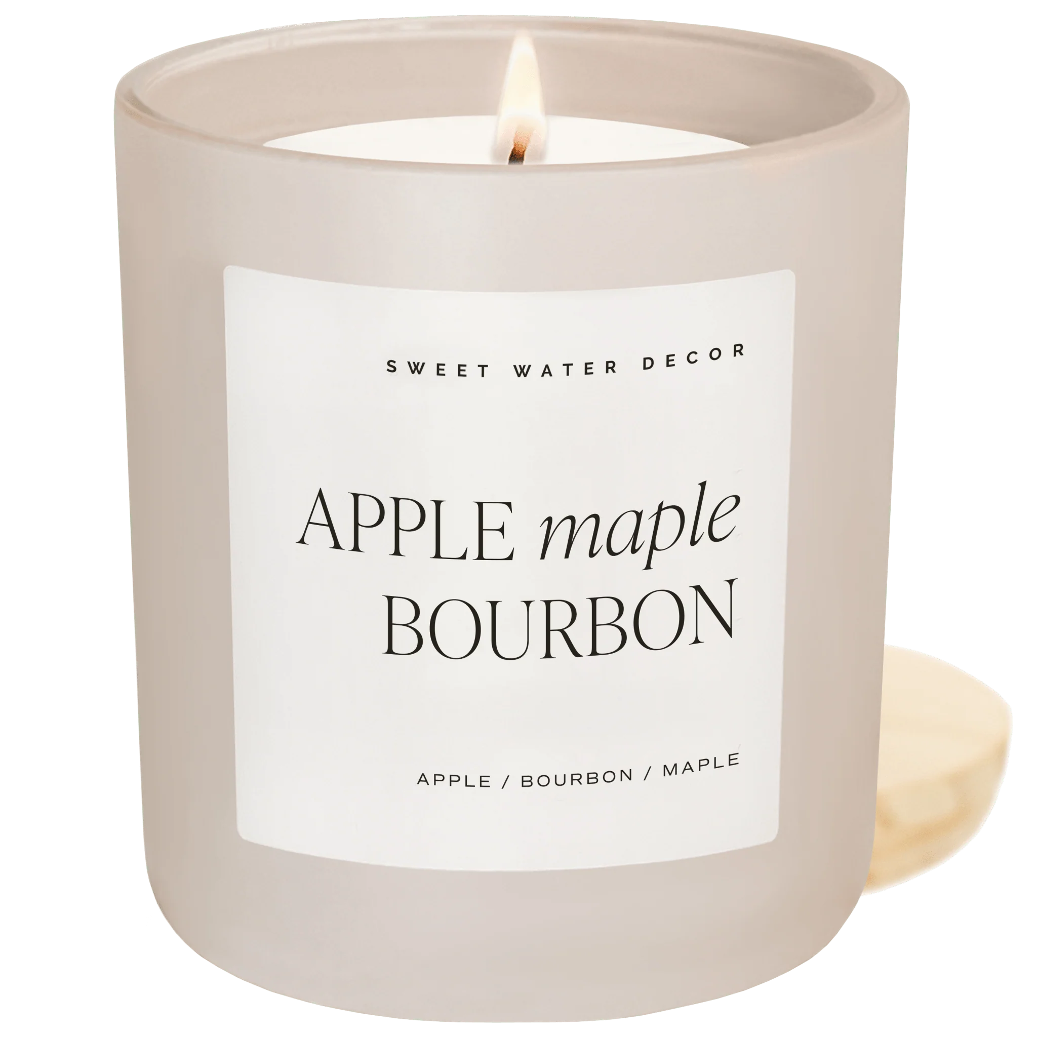 Sophisticated Apple Maple Bourbon Soy Candle - Tan Matte Jar - 15 oz Sunday Brunch Elegant