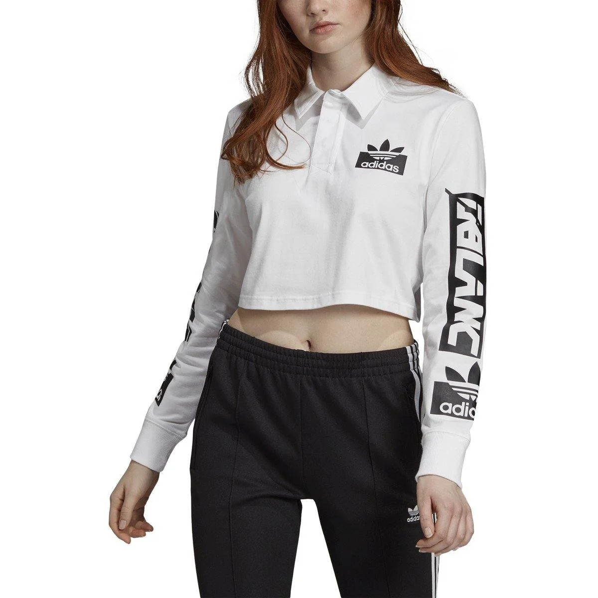 Excellent adidas Women's Olivia Leblanc Rugby Polo Long-Sleeve Top Outstanding