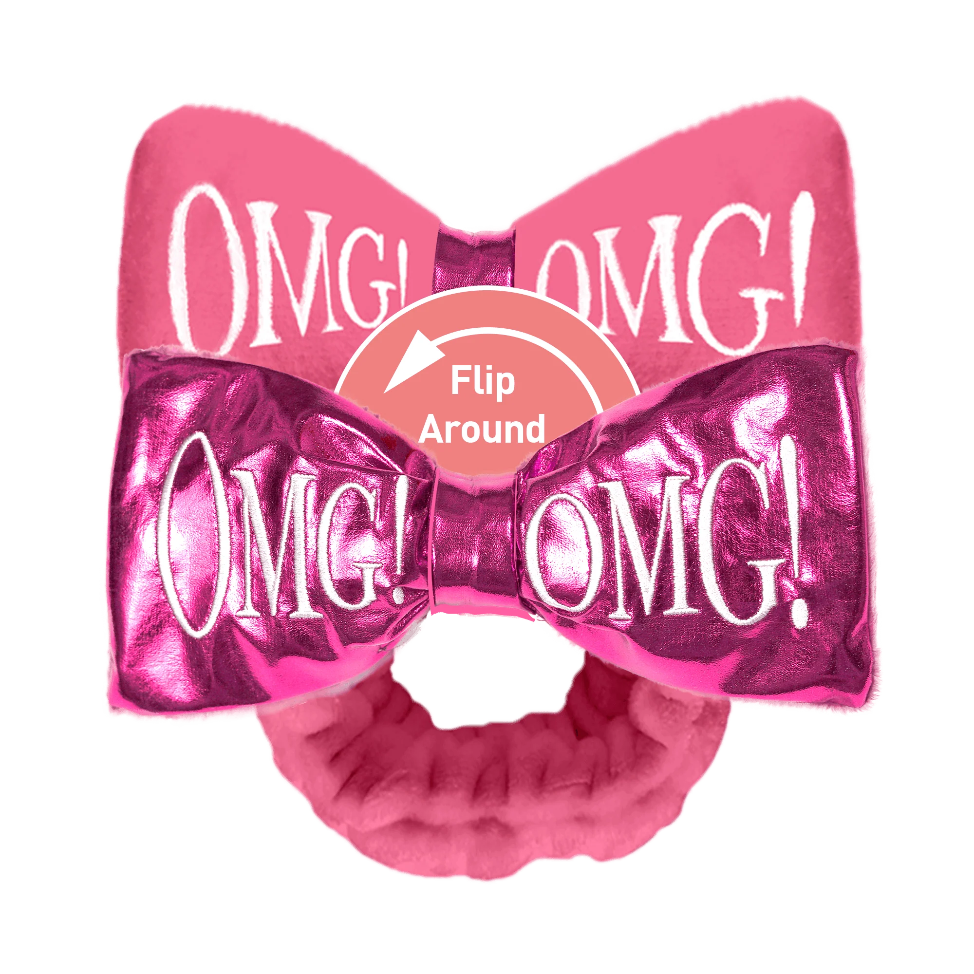 Enhanced Omg Reversible Mega Hairband Pink Solid