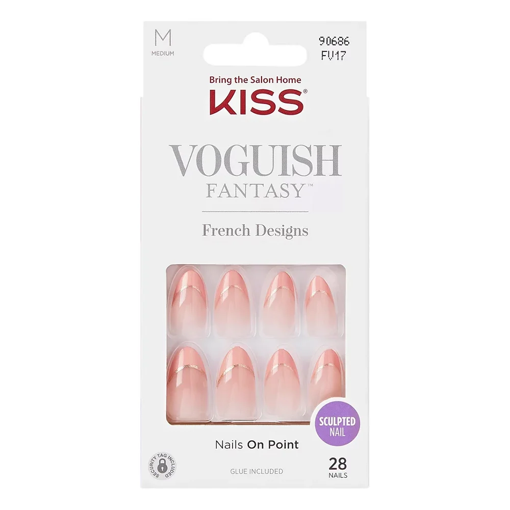 Elite Kiss Voguish Fantasy French Press on Fake Nails Medium Almond Shape 28Ea Trusted