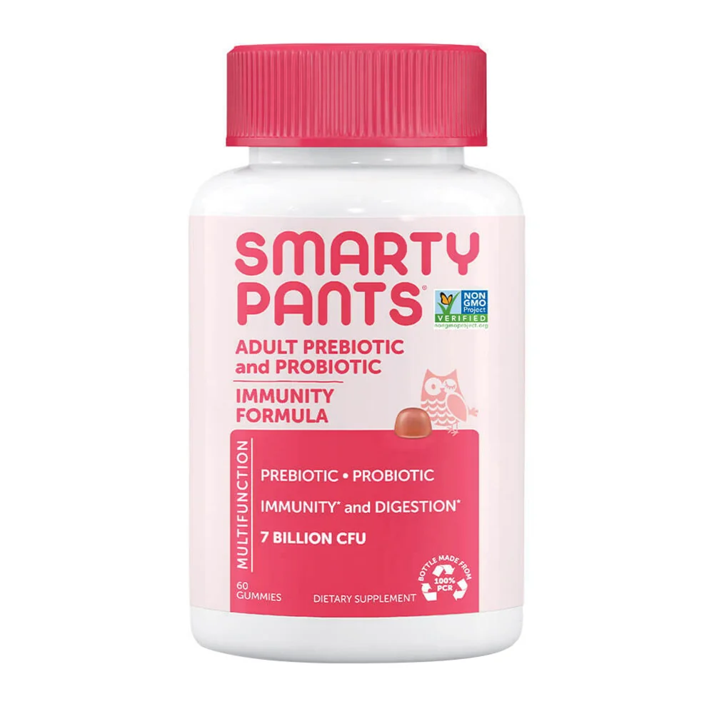 Selected SmartyPants Adult Prebiotic and Probiotic Strawberry Creme Gummies 7 Billion CFU 60 Ea Elegant