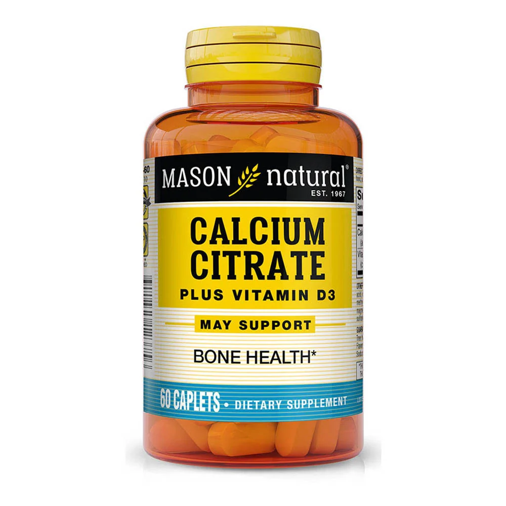 Carefully Designed Mason Natural Calcium Citrate With Vitamin D3 Caplets - 60 Ea Flexible