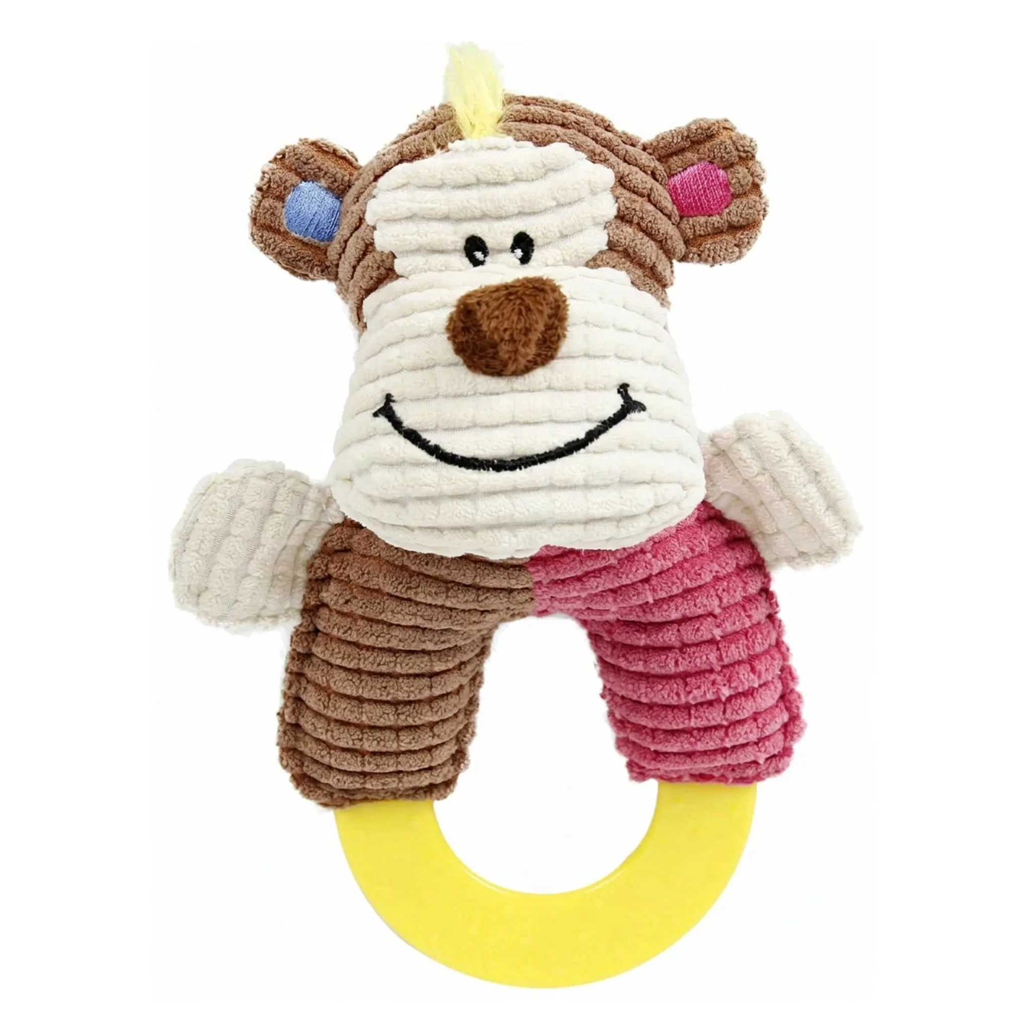 Organic Pet Life 'Ring-O-Round' Plush Squeaking and Rubber Teething Newborn Puppy Dog Toy Advanced