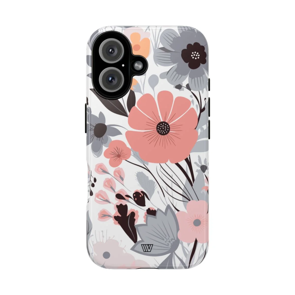 Outstanding GRAY PASTEL FLOWERS Tough Phone Case Versatile