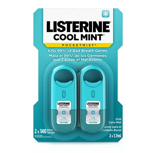 Natural Listerine Pocket Mist Oral Care Mist Cool Mint - 2 Ea Organic