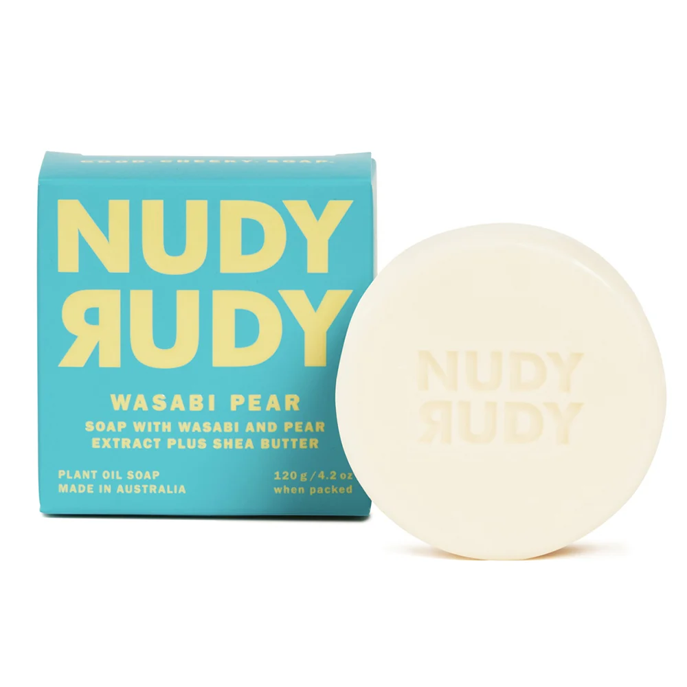 Stylish Nudy Rudy Bar Soap with Wasabi and Pear Extract plus Shea Butter 4.2Oz 120g Fashionable
