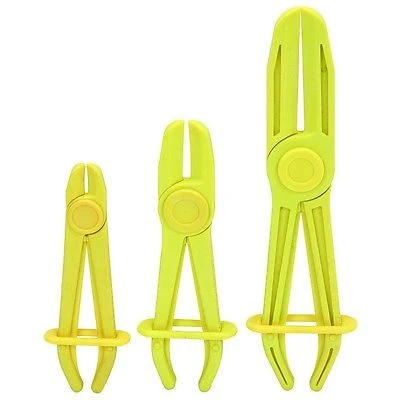Excellent 3 Piece Mechanic's Rubber Hose Line Clamp Plier Pincher Tool Set Vacuum Fuel Lines Authentic