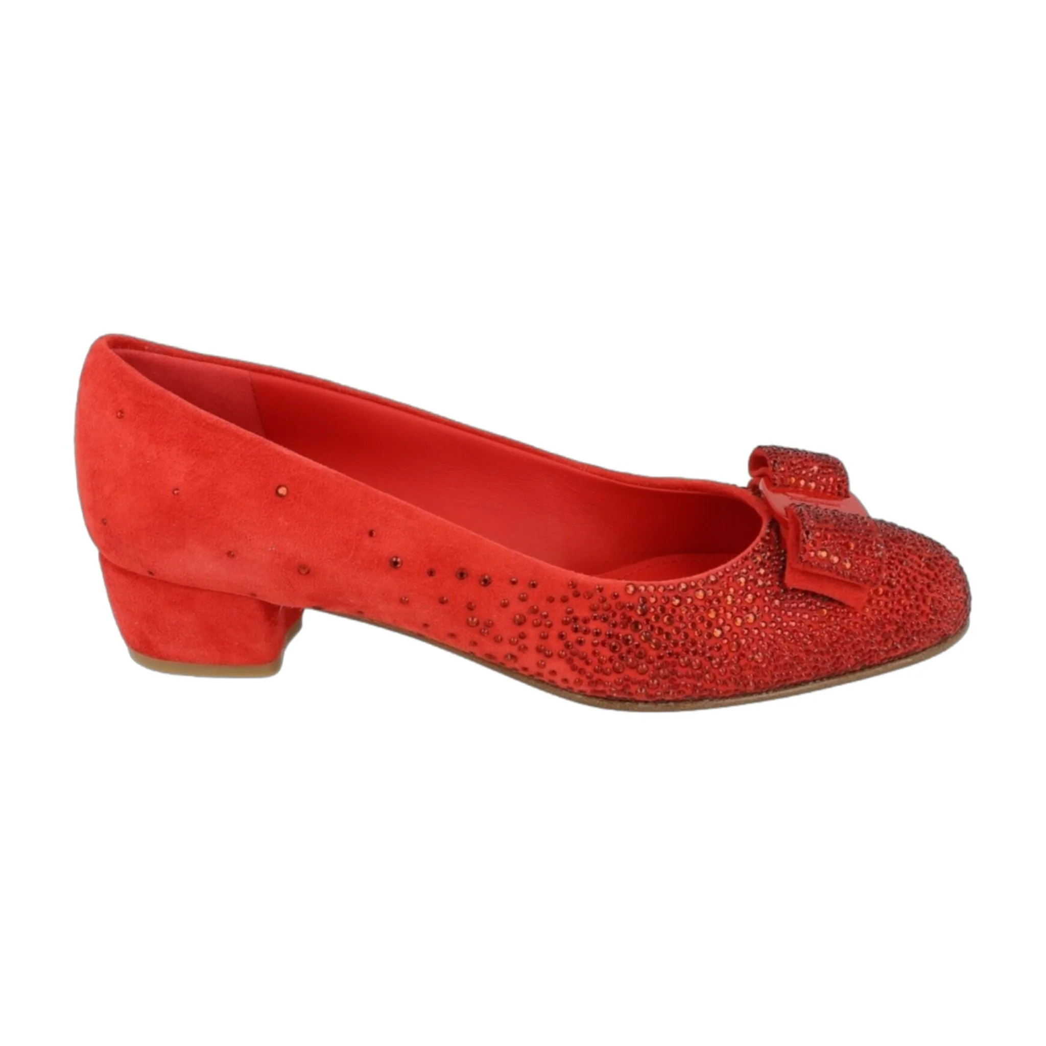 Functional Ferragamo Vara Crystal-Embellished Pumps - Narrow Width Verified