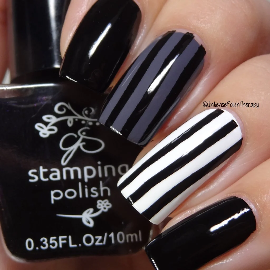 Prestigious Generously pigmented black stamping polish which is definitely darker than midnight. 5 ml or 0.17 oz. size 10 ml or 0.35 oz size Brush applicator 5 ingredients Organic