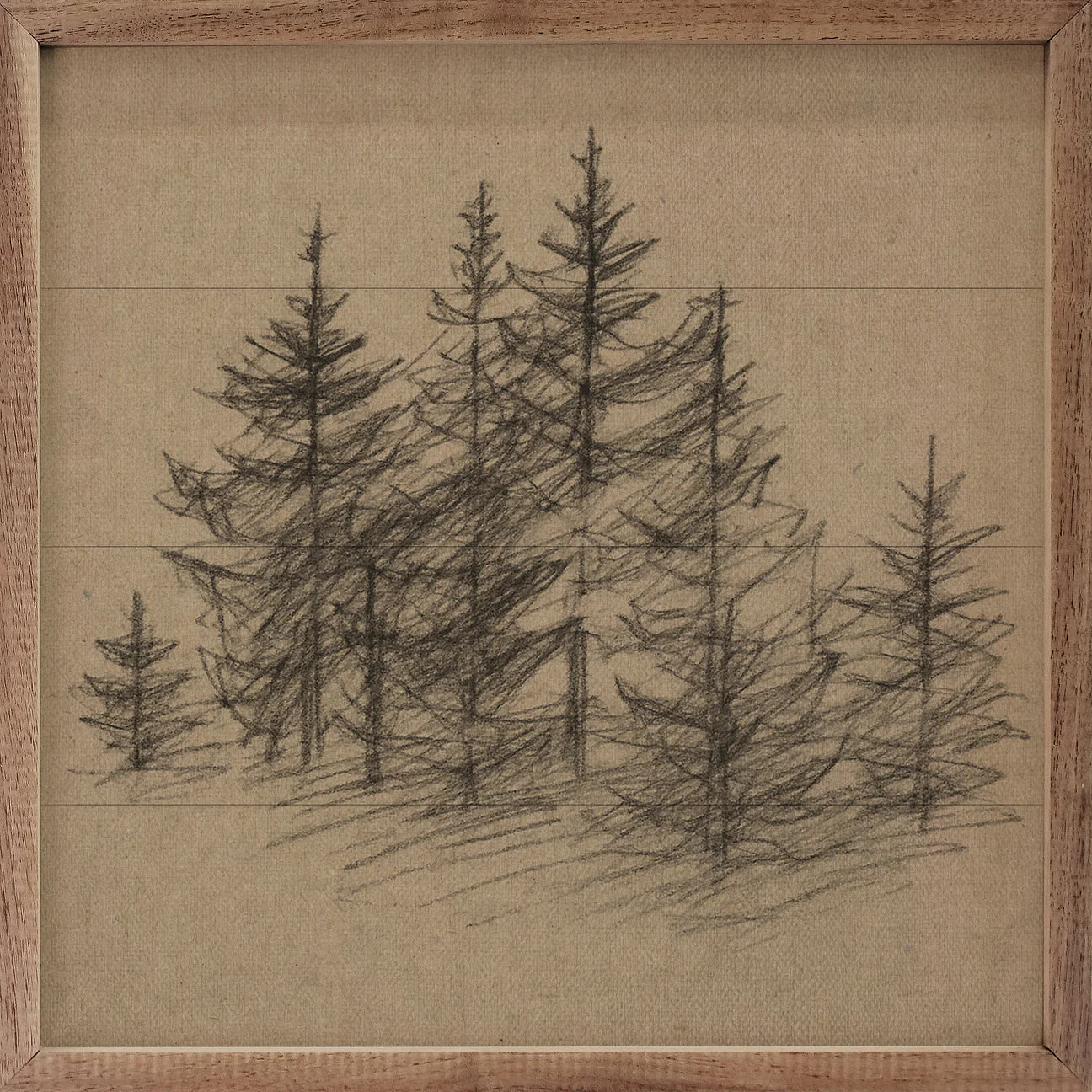 Soft Kendrick Home Vintage Pencil Drawing Pines Secure