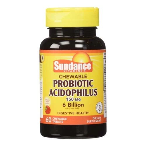 Eco-Friendly Sundance Probiotic Acidophilus 150mg Chewable Tablets For Digestive health 60 Ea Effective