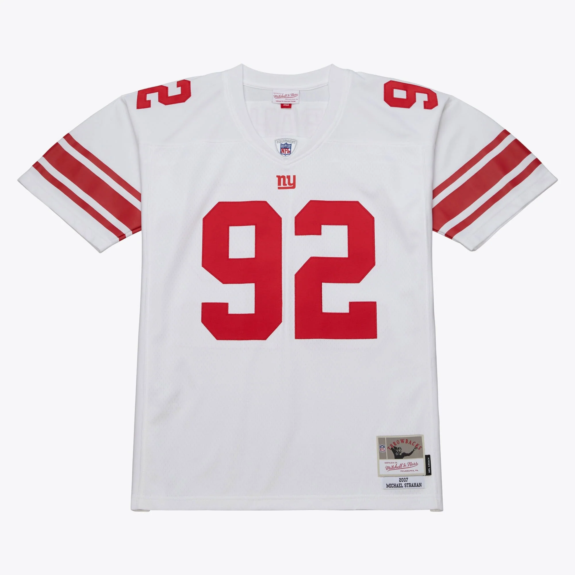 Artisan Mitchell Ness Men's NFL White Jersey Giants 2007 Michael Strahan Casual