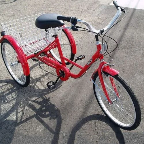 Proven Folding Adult Three Wheel Tricycle Bike With Basket 26 Smooth