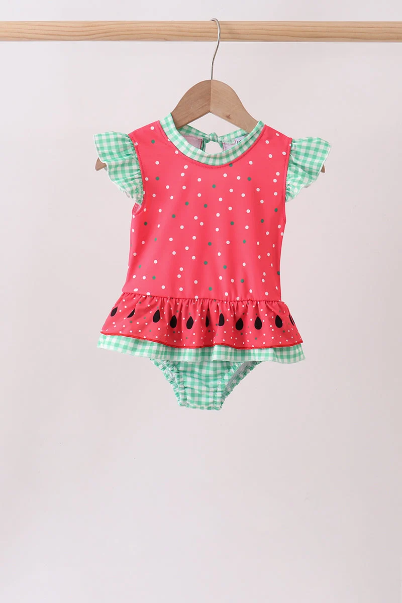 Carefully Designed Red Watermelon UPF Swim One-Piece Classic