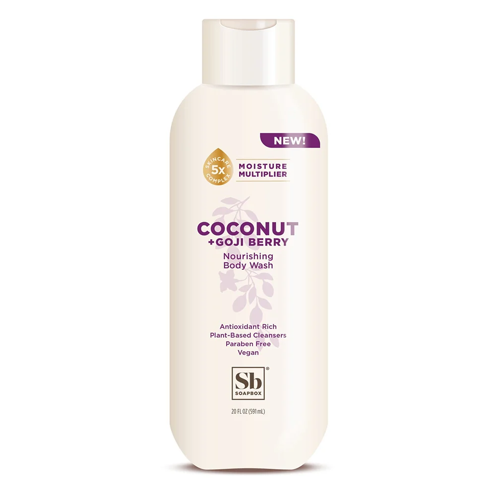 Easy-to-Use Soapbox Coconut Goju Berry Nourishing Body Wash Antioxidant Rich Plant Based Cleansers 20Oz 591ml Environmentally Friendly