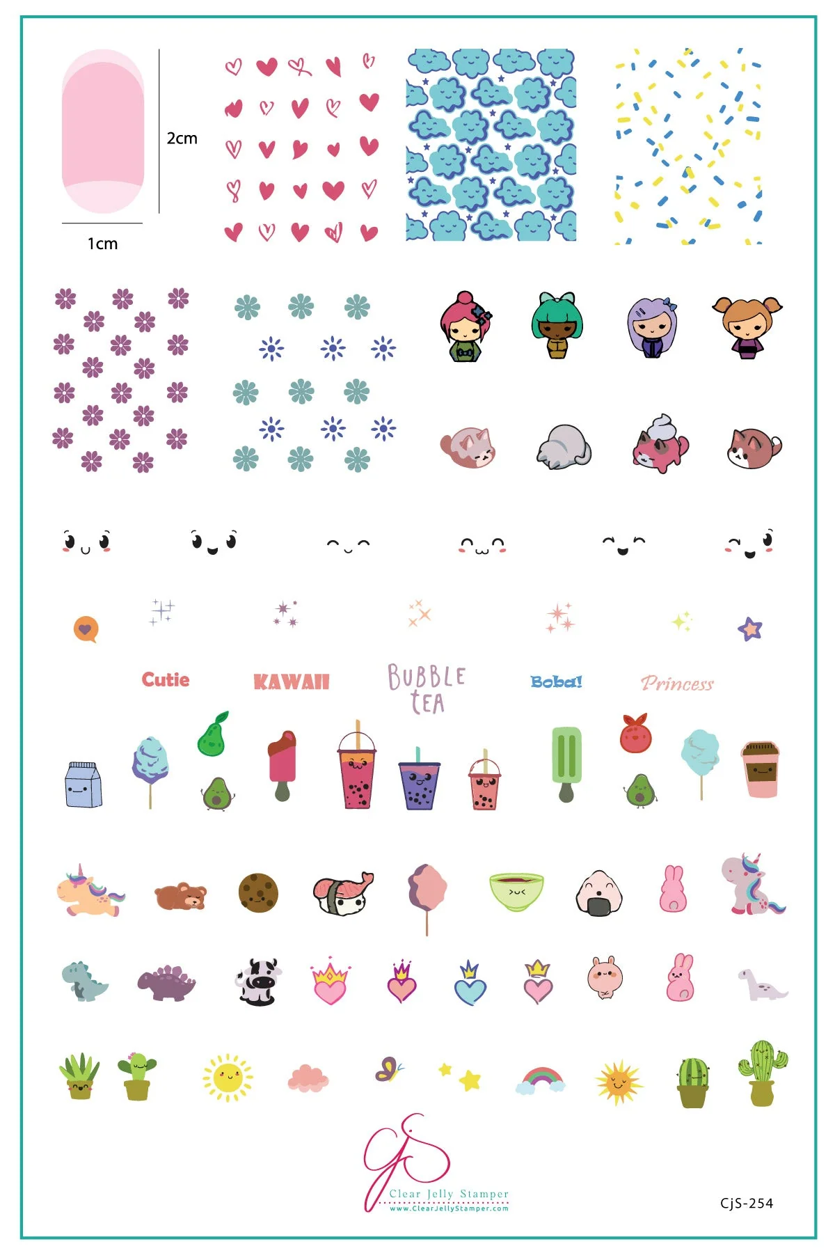 Breathable Kawaii CjS-254 - Clear Jelly Stamping Plate Optimized