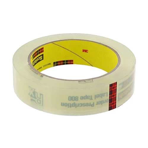 Organic Scotch Rx Label Tape 800 Clear 1 in x 72 yd 1 Ea Selected