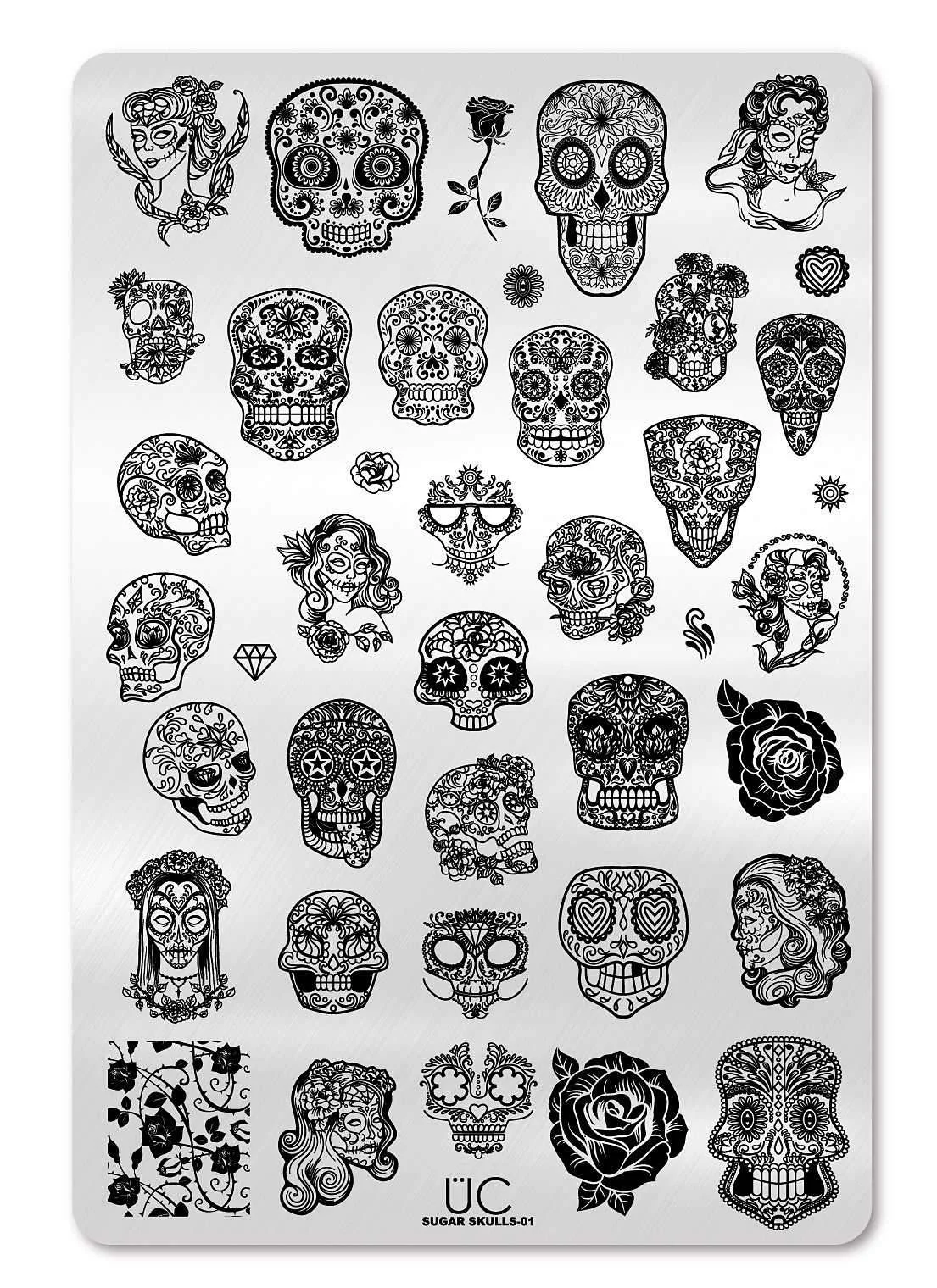 Trusted Sugar Skulls - Uber Chic Stamping Plate Modern
