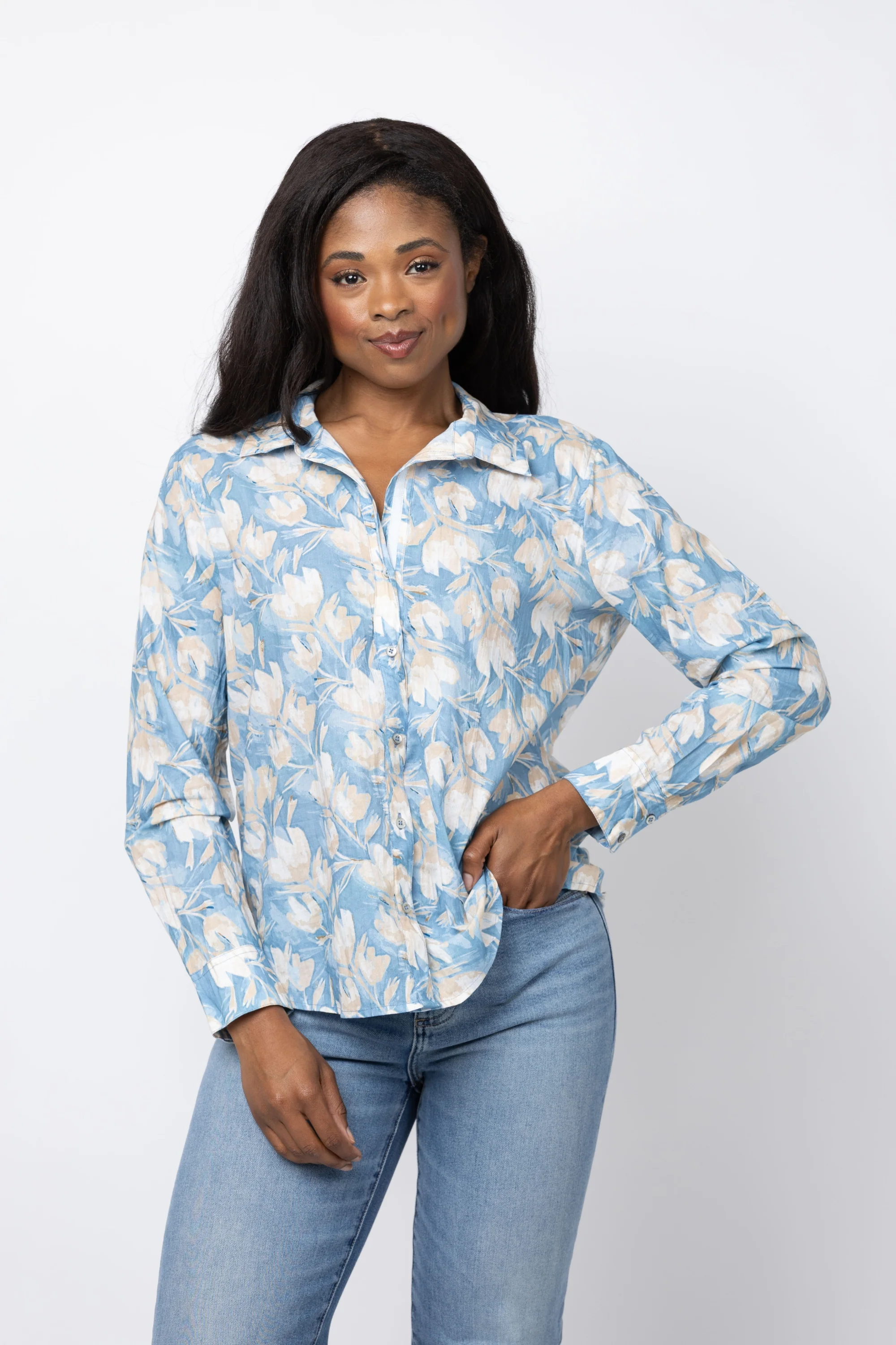 Effective NIC ZOE Core Cotton Top in Shadow Floral Soft
