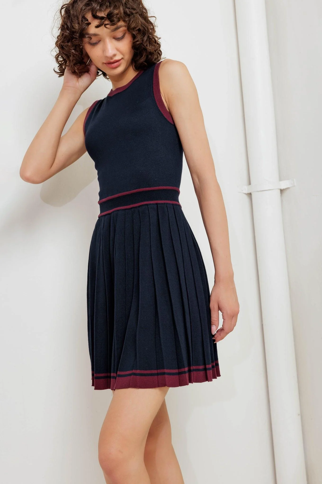 Efficient Berry Stripe Sweater Mini Dress Modern