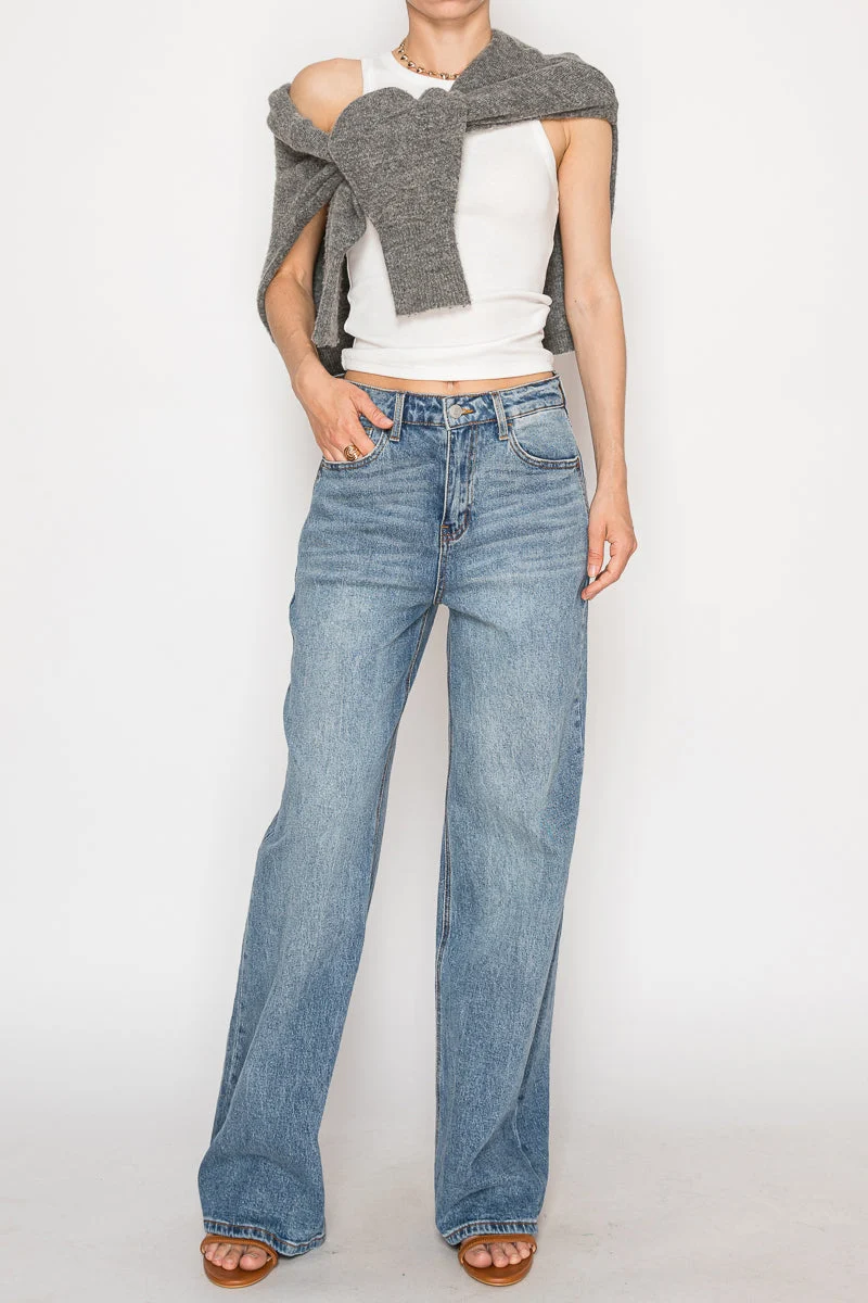 Eco-Friendly Blue by Artemis Slim Ultra High Rise 90's Straight Jeans Professional
