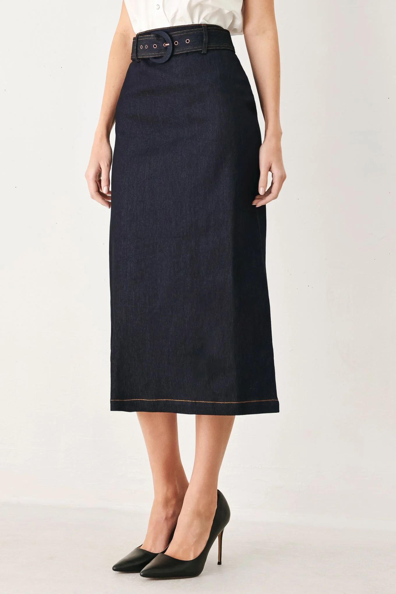 Artisan Classic Denim Office Mini Pencil Skirt Contemporary