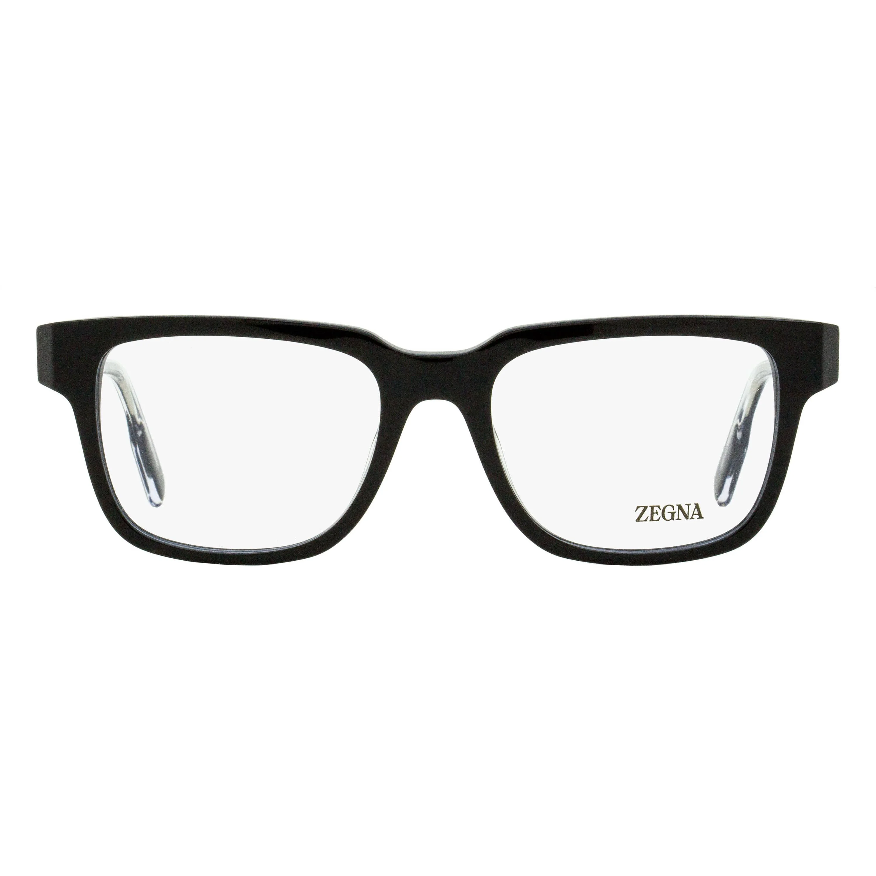 Classic Zegna Retro Rectangular Eyeglasses EZ5260 001 Black 52mm Functional