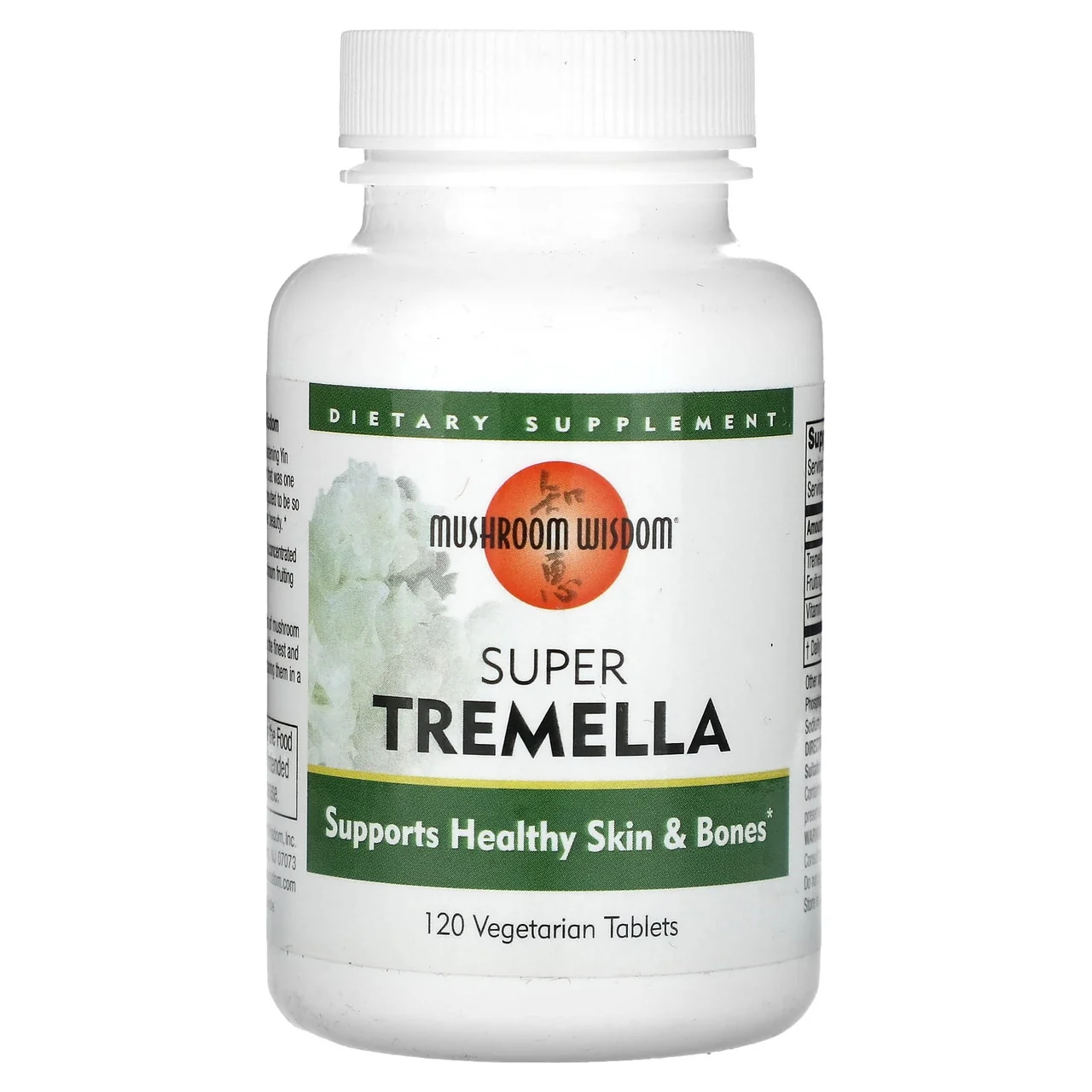 Specialty Mushroom Wisdom Super Tremella Vegetable Capsules Supports Healthy Skin And Bones 120 Ea Easy-to-Use