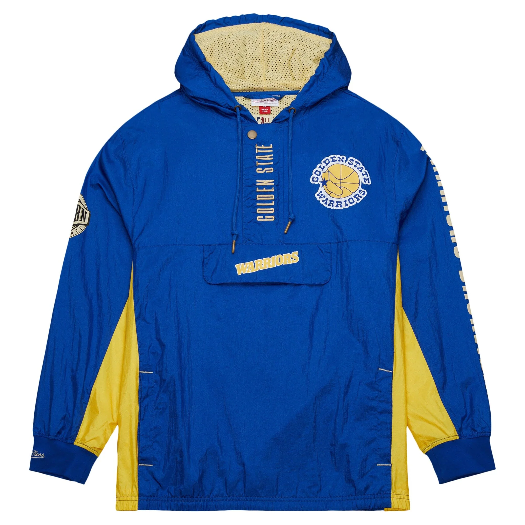 Solid Mitchell Ness Men's NBA Team Og 2.0 Anorak Windbreaker Vintage Logo Warriors Windbreakers Efficient