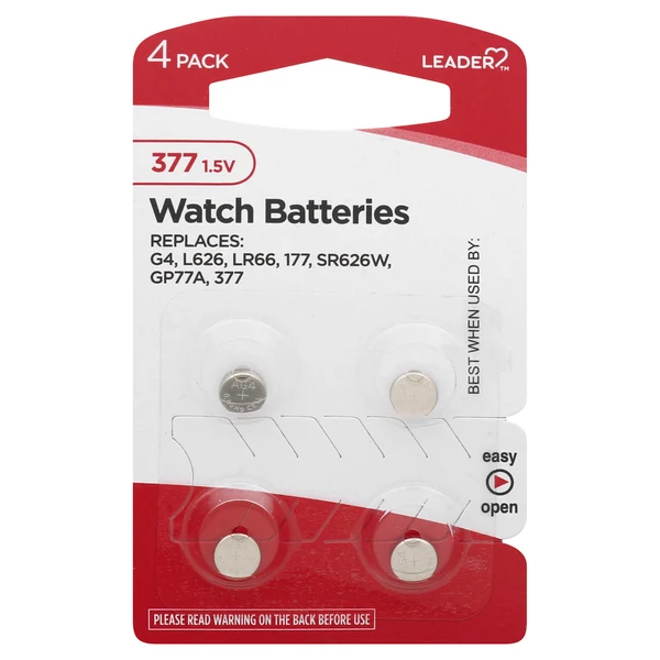 Specialty Leader Long Lasting Power Watch Batteries 1.5V 377 4 Ea Effective