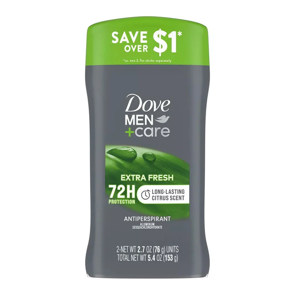 Eco-Friendly Dove Men Plus Care 72 Hour Antiperspirant Deodorant Stick Extra Fresh 2.7 Oz Refined