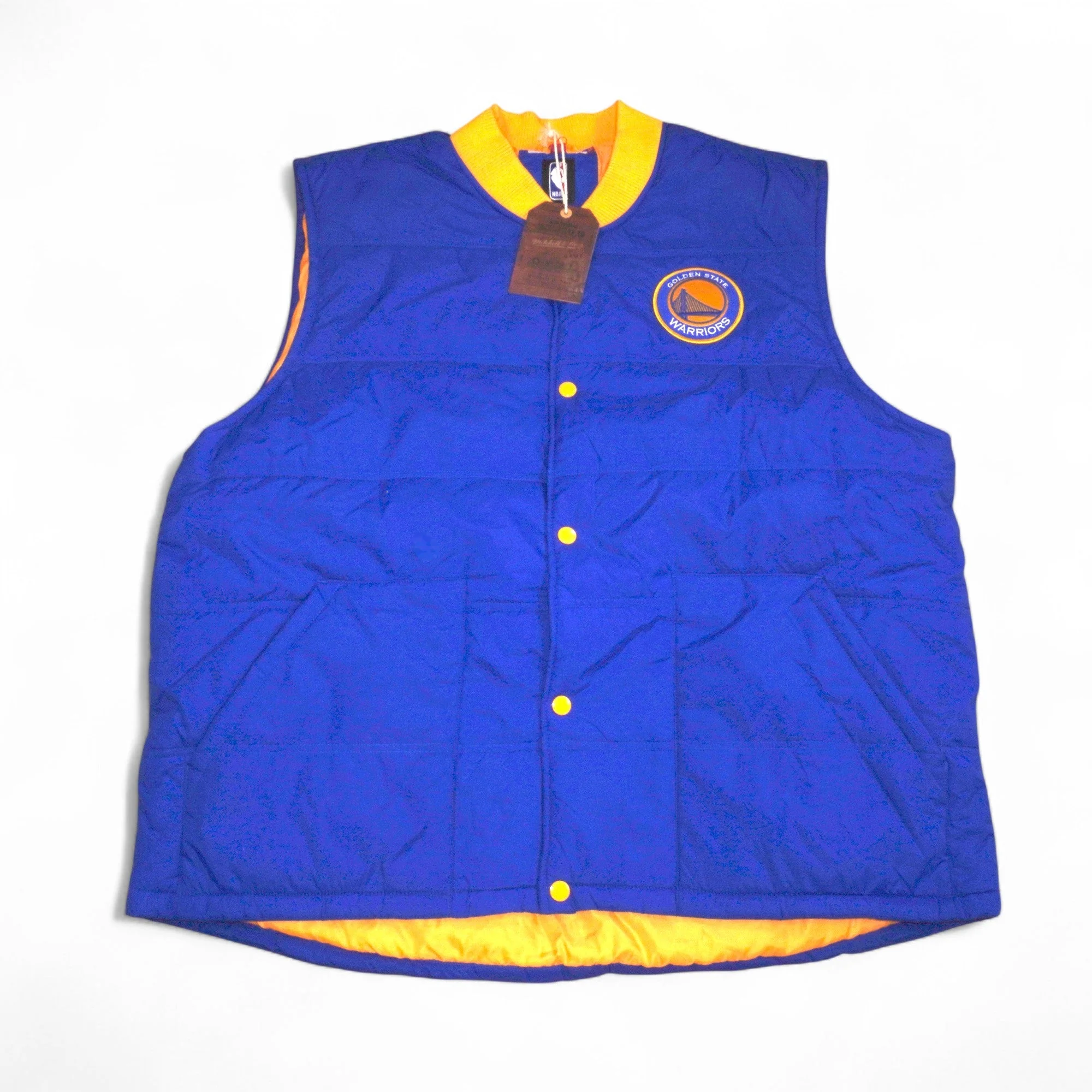 Effective Mitchell Ness Men's NBA Golden State Warriors Play Clock Vest Vests Authentic