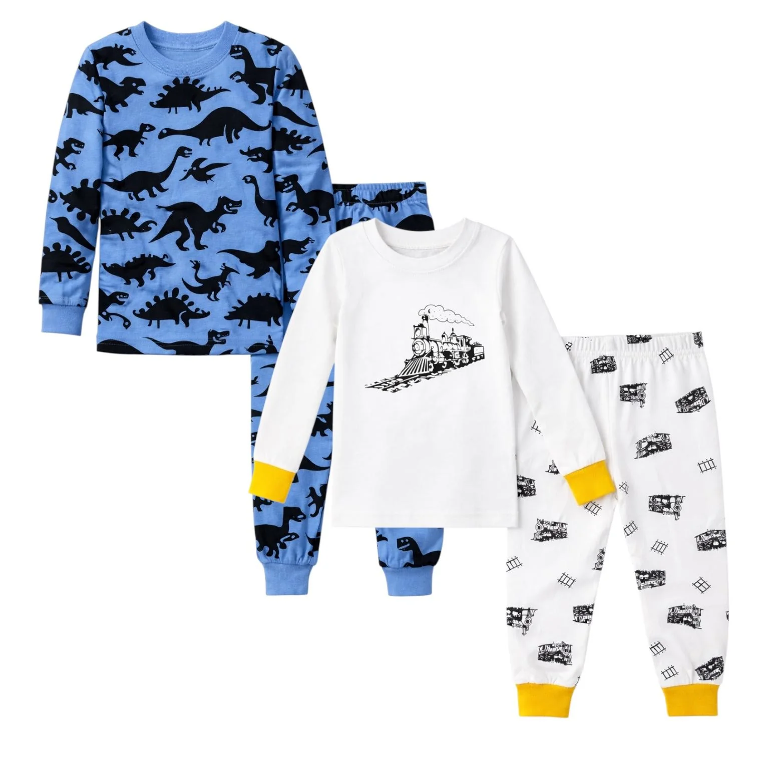 Consistent Kids and Toddlers Boys Soft 2 Pack Pajama Sets Snug Fitted Ultra Soft Sleepwear Sets Long Sleeve World-Class