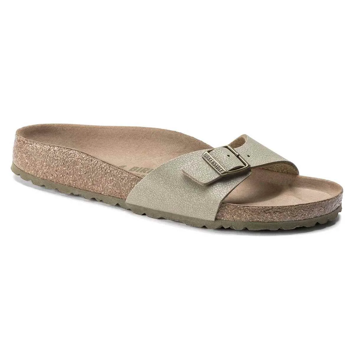 Modern Birkenstock Madrid Vegan Birkibuc Faded Khaki Sandals Eco-Friendly